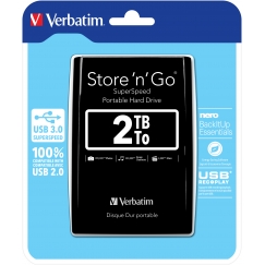 Verbatim Store 'n' Go išorinis kietasis diskas 2 TB 5400 RPM Micro-USB B 3.2 Gen 1 (3.1 Gen 1) Juoda