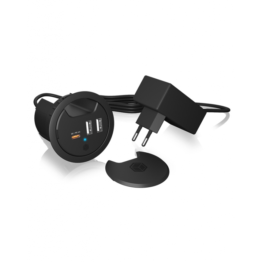 ICY BOX IB-HUB1407 Universaali Musta AC Pikalataus Sisätila – 3