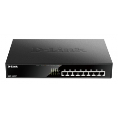D-Link DGS-1008MP võrgulüliti Mittejuhitav Gigabit Ethernet (10/100/1000) Power over Ethernet tugi 1U Must