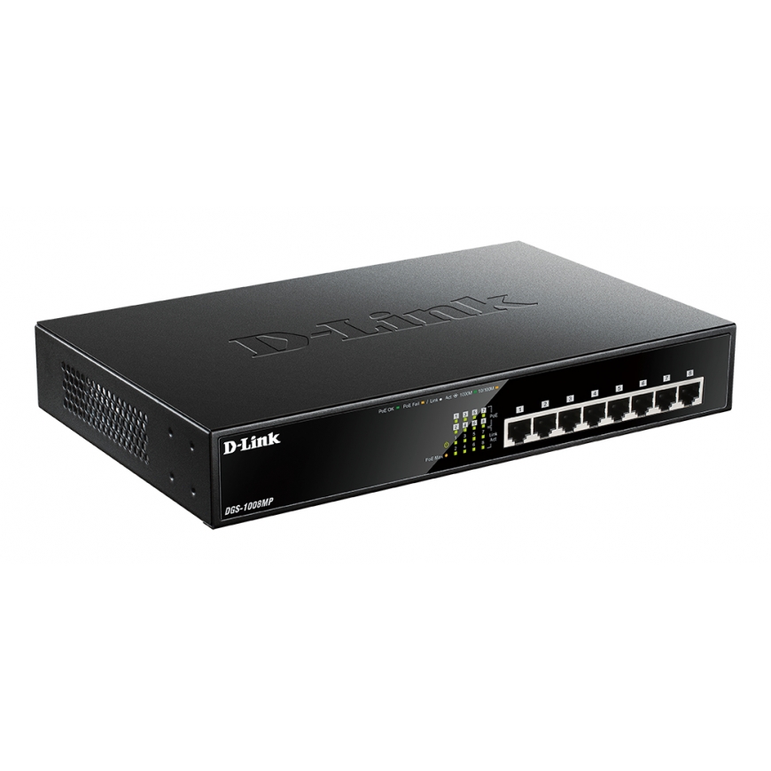 D-Link DGS-1008MP võrgulüliti Mittejuhitav Gigabit Ethernet (10/100/1000) Power over Ethernet tugi 1 – 3