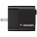 Verbatim GaN Charger 65W Universaalne Must Vahelduvvool Kiirlaadimine Hoonesisene