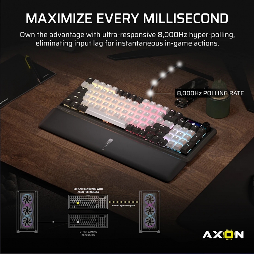 Corsair CH-91E921E-NA näppäimistö Pelaaminen USB QWERTY Englanti (US) Musta, Valkoinen – 3
