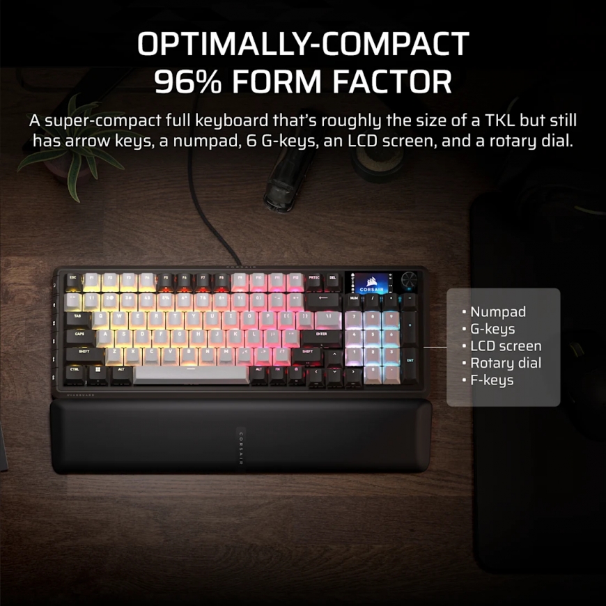 Corsair CH-91E921E-NA näppäimistö Pelaaminen USB QWERTY Englanti (US) Musta, Valkoinen – 4
