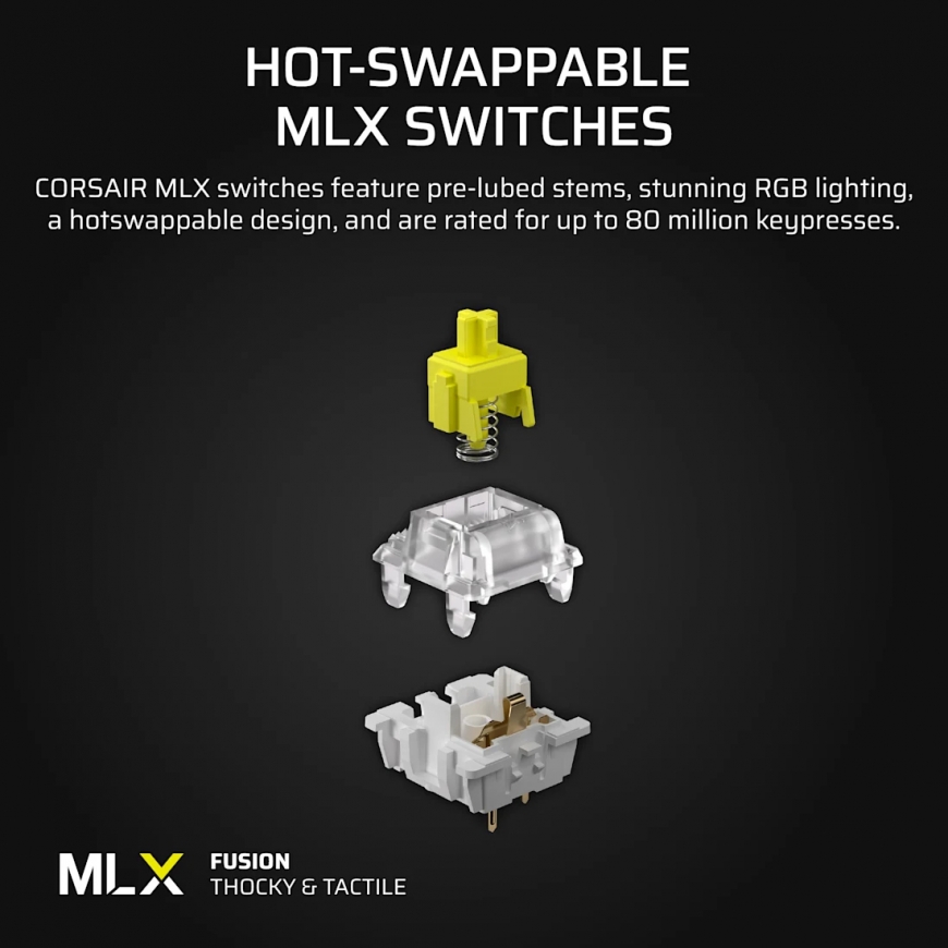 Corsair CH-91E921E-NA tastatūra Speļu USB QWERTY Amerikāņu angļu valoda Melns, Balts – 5