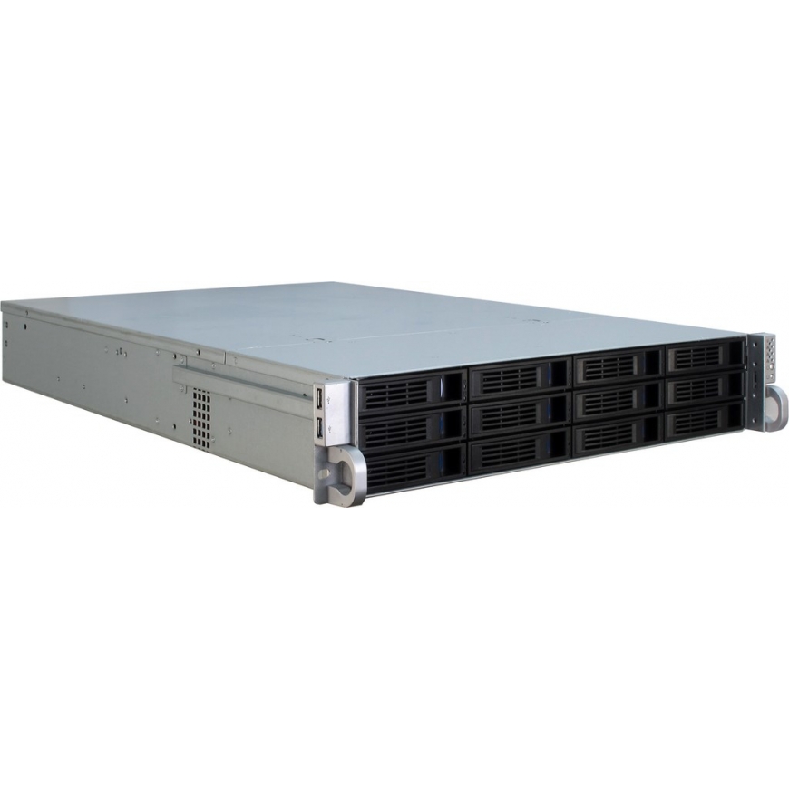 Inter-Tech IPC 2U-2412 Plaukts Melns, Sudrabs