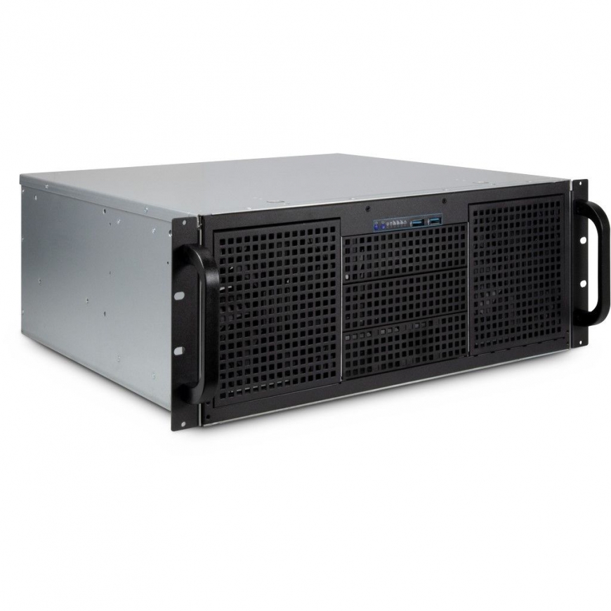 Inter-Tech 4U 40240 Plaukts Melns, Pelēks