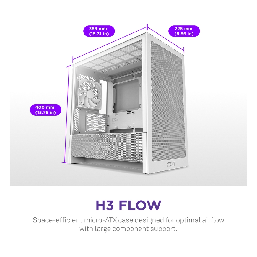 NZXT H9 H3 Flow Midi Tower Valkoinen – 2