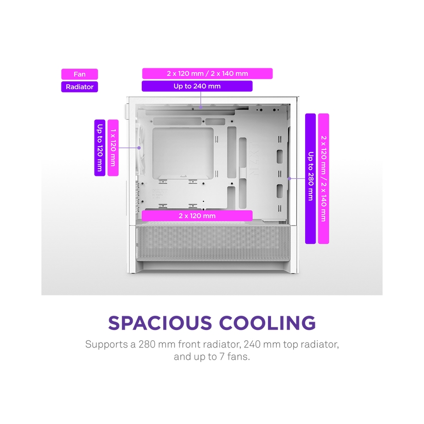 NZXT H9 H3 Flow Midi Tower Valkoinen – 5