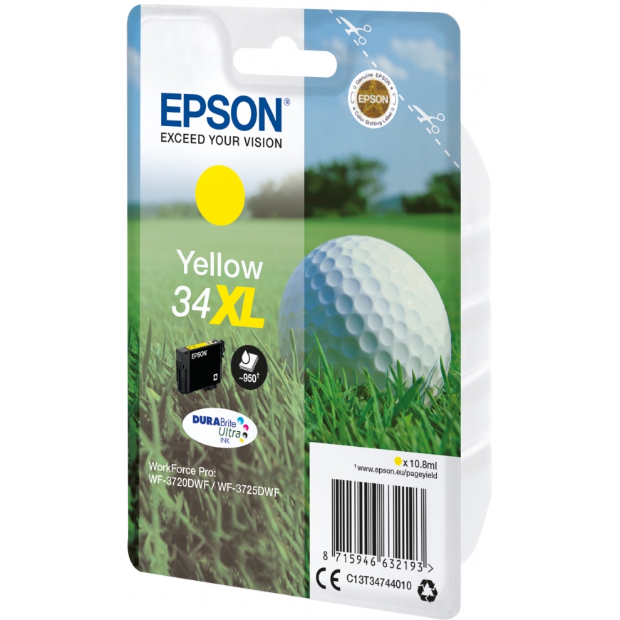 Epson Golf ball C13T34744010 струйный картридж 1 шт Подлинный Высокая (XL) Желтый – 2