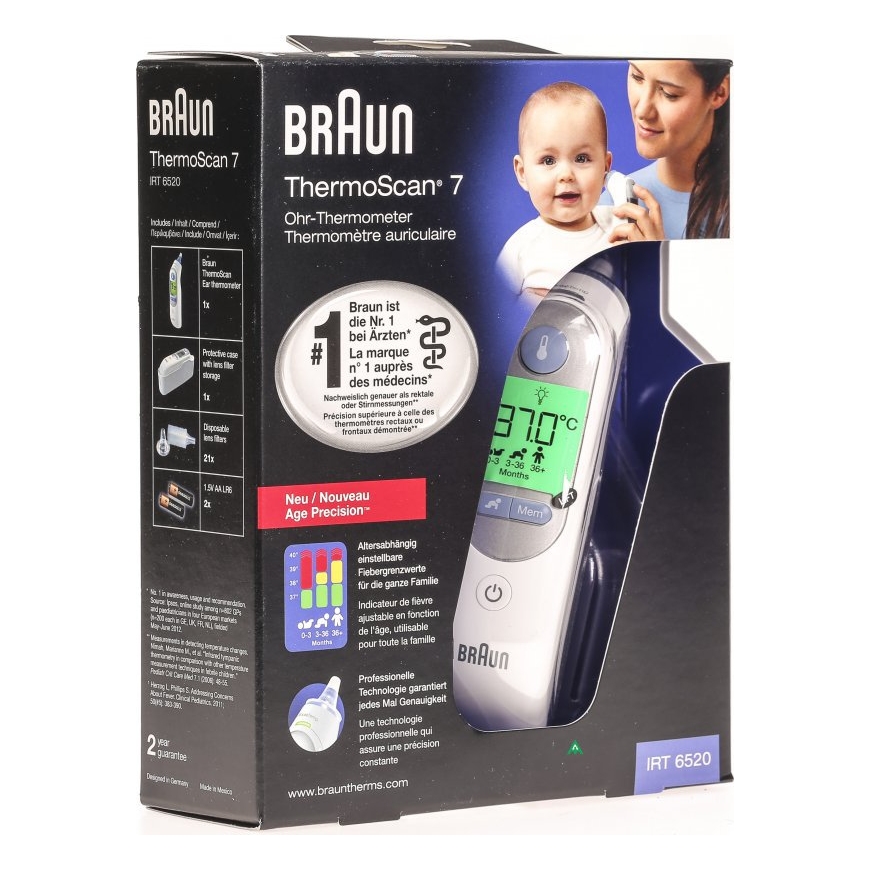 Braun ThermoScan 7 Attālinātā temperatūras nolasīšana Balts Auss – 3