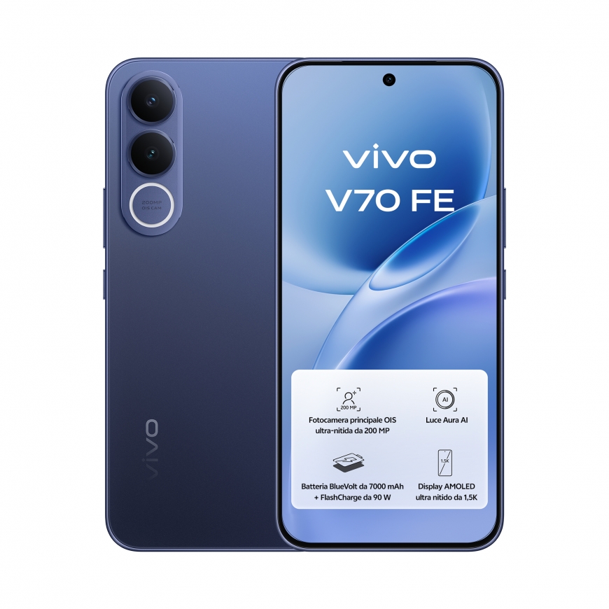 VIVO V70 Fe 17,4 cm (6.83") Kaksik-SIM Android 16.0 5G USB tüüp-C 8 GB 512 GB 7000 mAh Sinine – 2
