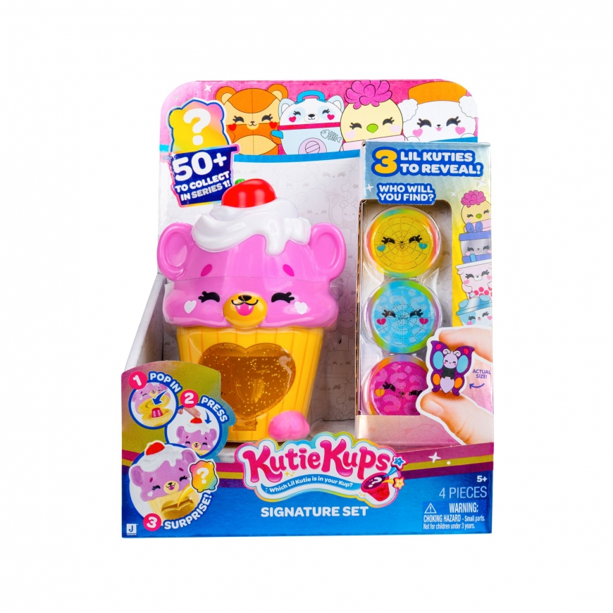 KUTIE KUPS playset with 3 capsules and press