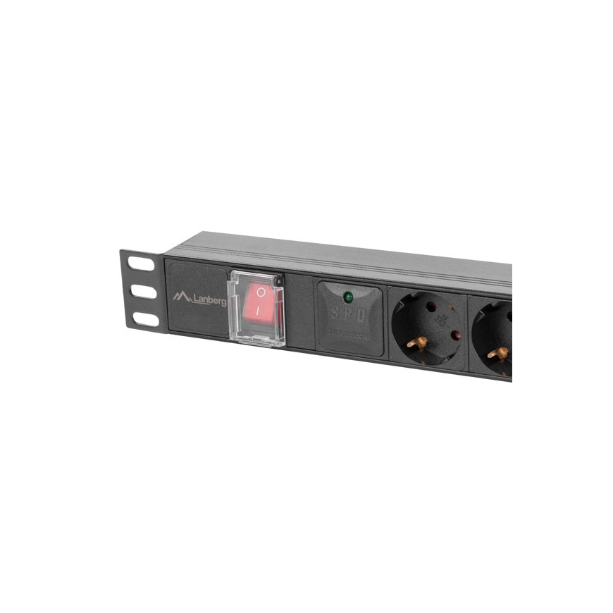 Lanberg PDU-05F-0200-IEC-BK tehonjakeluyksikkö 5 AC-pistorasia(a) 1U Musta