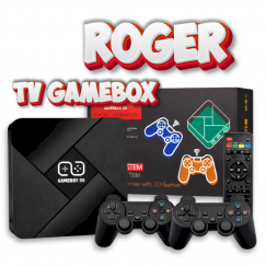 RoGer TV GameBox G5 Игровая ретро-консоль 2 контроллера / 64GB / 4K / 10 эмуляторов / 30000+ игр