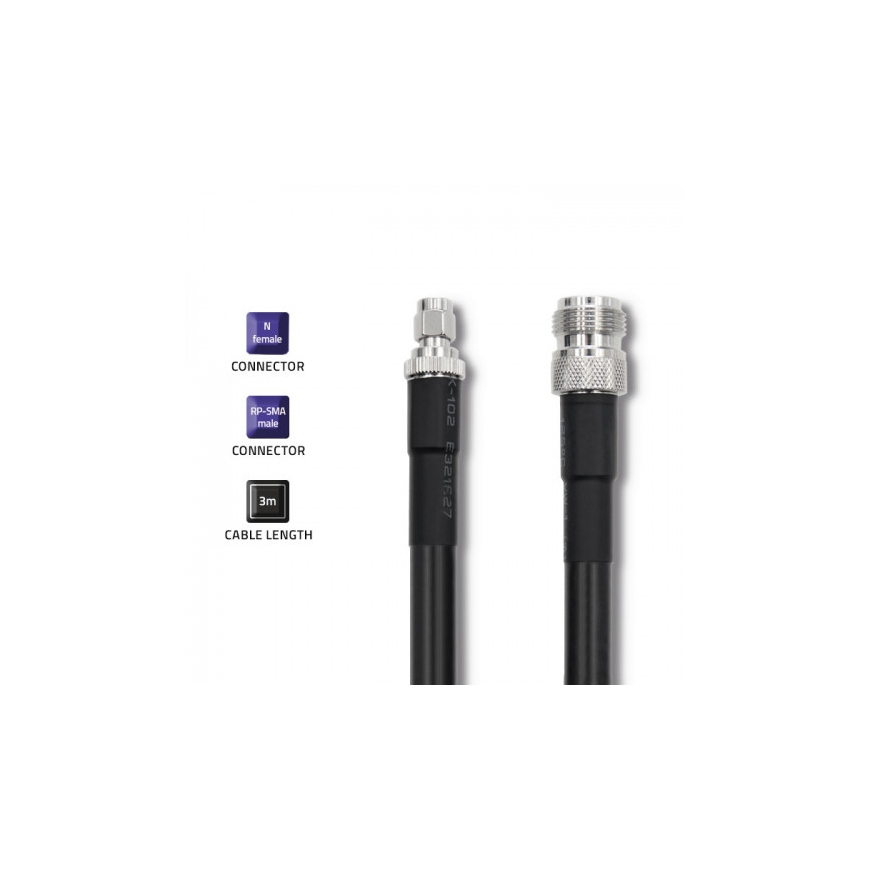 Qoltec 57028 coaxial cable LMR400 5 m N-type RP-SMA Black – 4