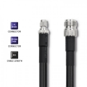 Qoltec 57028 koaksiaalikaapeli LMR400 5 m N-tyyppi RP-SMA Musta