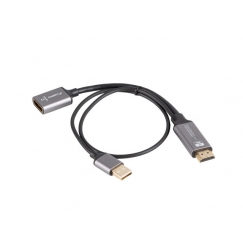 Lanberg AD-HD-DP-02 videokaapeli-adapteri 0,2 m HDMI-tyyppi A (vakio) DisplayPort Hopea