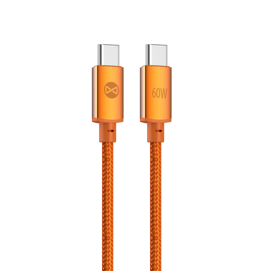 Forever Saffron cable USB-C - USB-C 1,0 m 60W orange – 2
