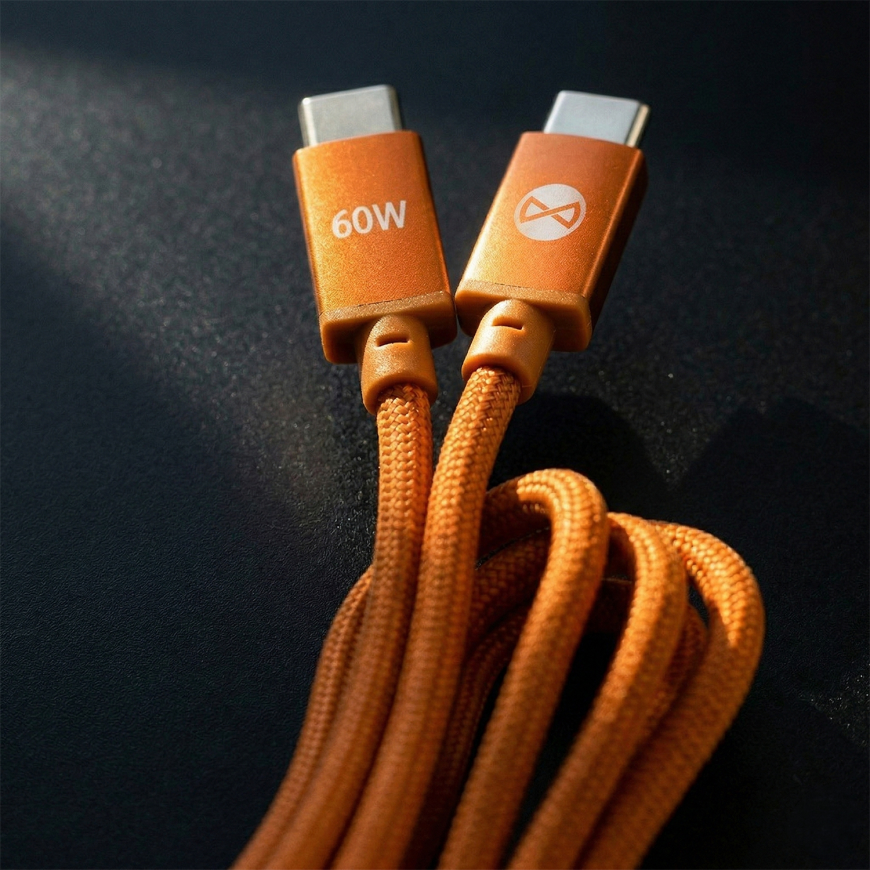 Forever Saffron cable USB-C - USB-C 1,0 m 60W orange – 4
