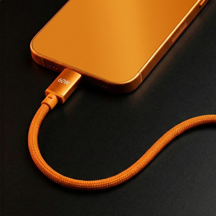 Forever Saffron cable USB-C - USB-C 1,0 m 60W orange – 5