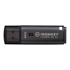 Kingston Technology IronKey Locker+ 50 G2 USB флеш накопитель 64 GB USB тип-A 3.2 Gen 1 (3.1 Gen 1) Черный