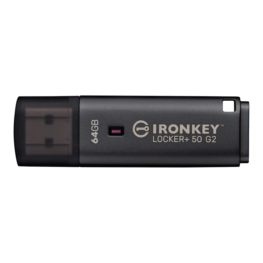 Kingston Technology IronKey Locker+ 50 G2 USB zibatmiņa 64 GB USB Type-A 3.2 Gen 1 (3.1 Gen 1) Melns