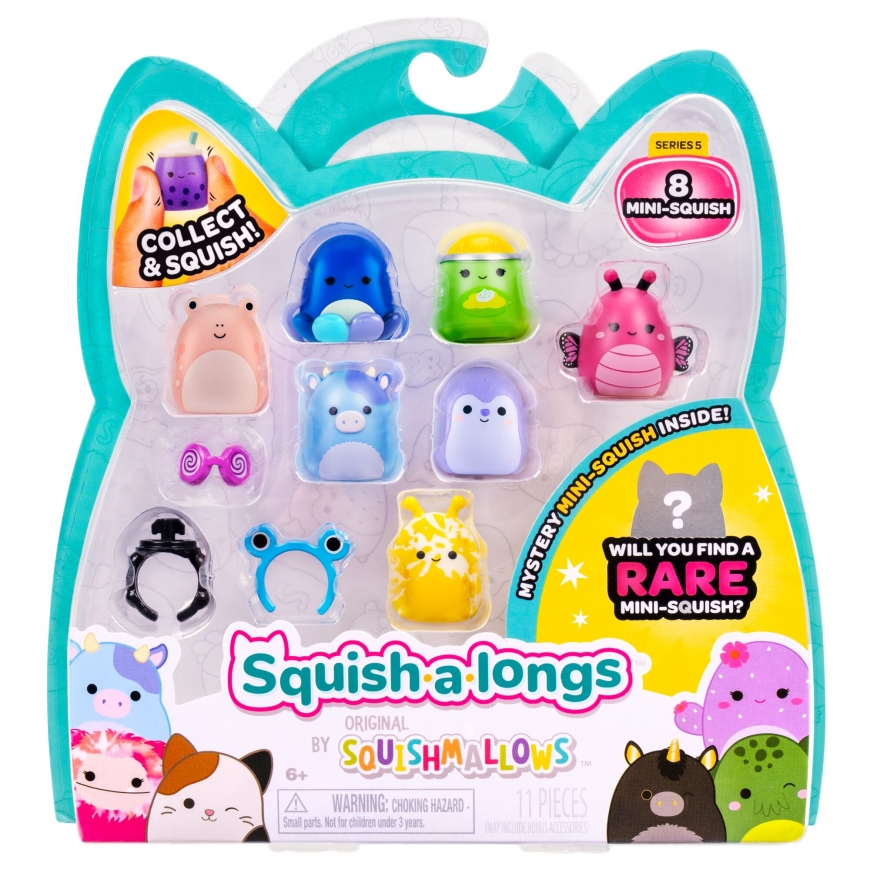 SQUISHMALLOWS SQUISH-A-LONGS figures 8-pack, 2,5 cm