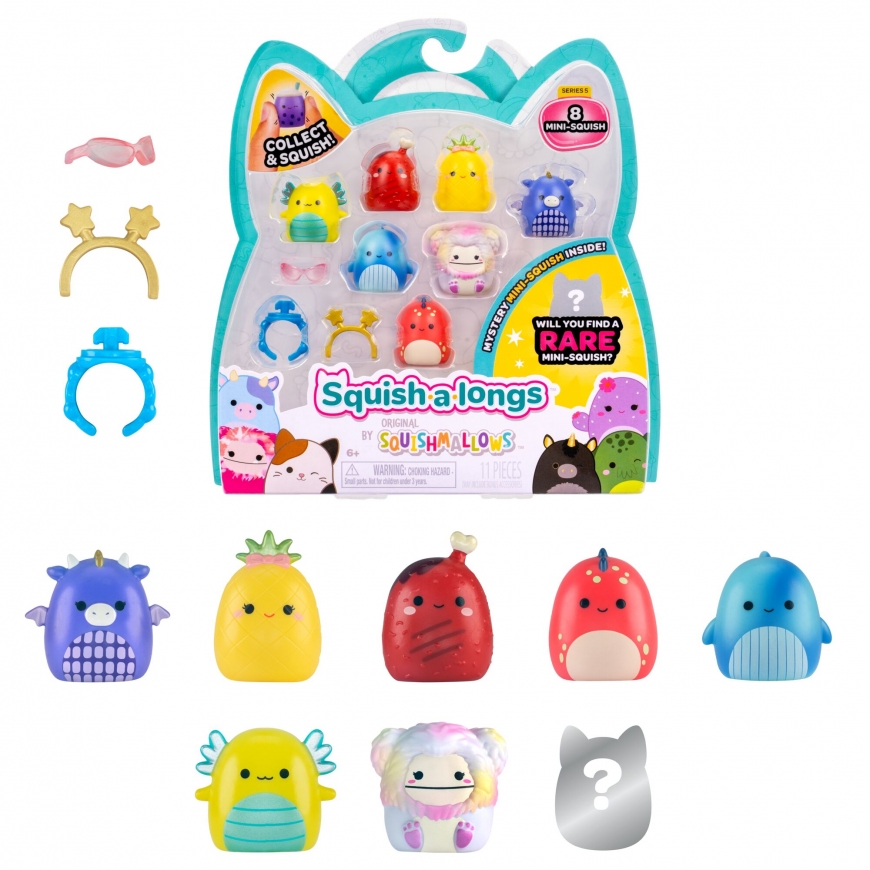 SQUISHMALLOWS SQUISH-A-LONGS figures 8-pack, 2,5 cm – 5