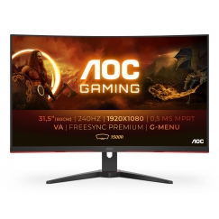 AOC G2 C32G2ZE/BK PC lamekuvar 80 cm (31.5") 1920 x 1080 pikslit Full HD LED Must, Punane