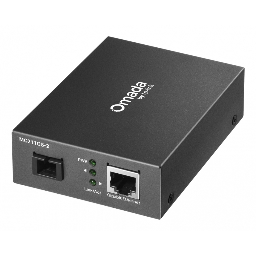 TP-Link Omada MC211CS-2 сетевой медиа конвертор 1000 Мбит/с 1310 nm Одномодовое волокно Черный