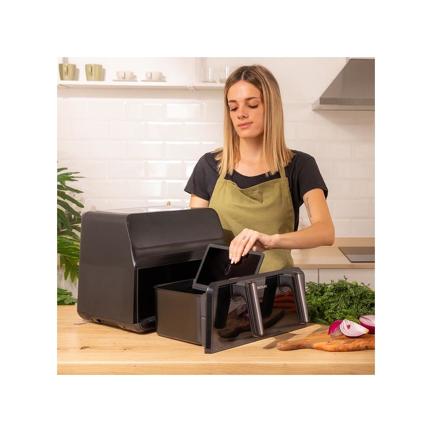 Cecotec 04986 rasvakeitin Yksi 9 L Erillinen 2850 W Kuumakiertoilmakypsennin Musta – 4