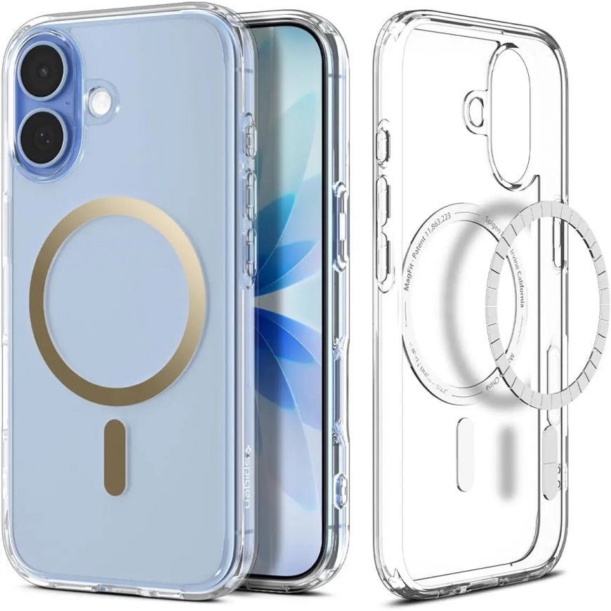 Spigen Ultra Hybrid (MagFit) iPhone 17 Case Clear Gold