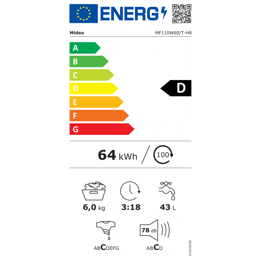Стиральная машина Midea MF110W60/T-HR