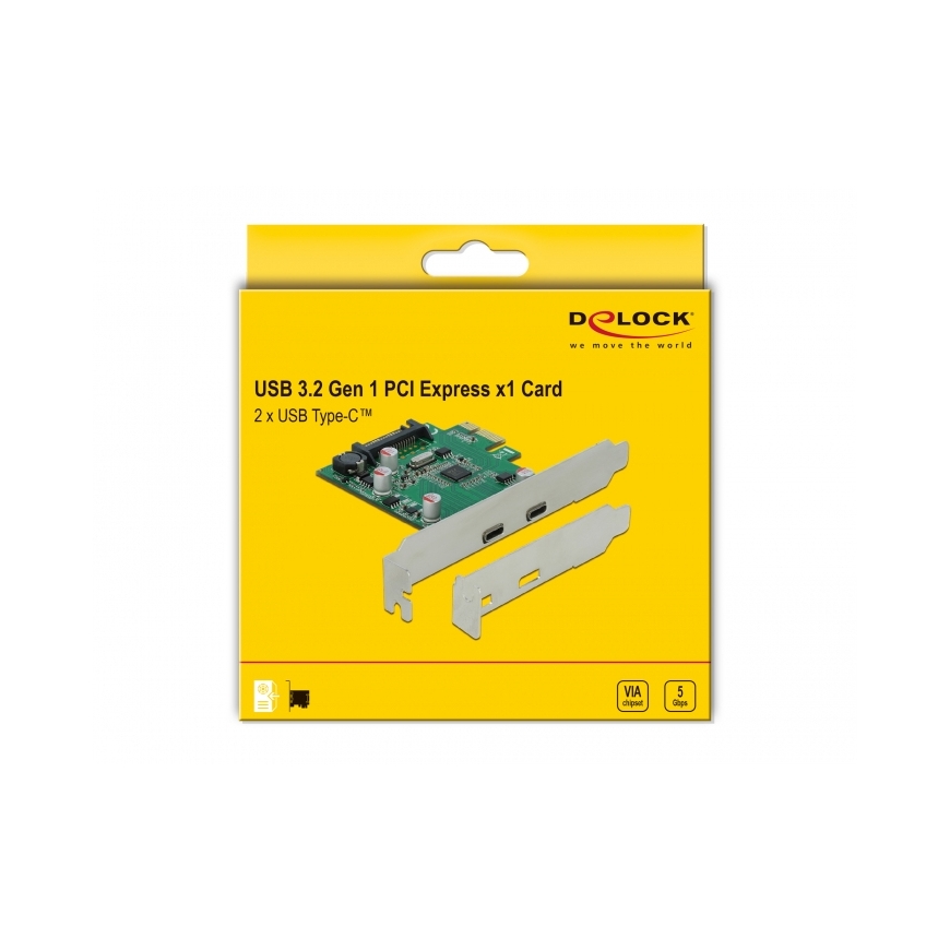 DeLOCK PCI Express x1 Card to 2 x external SuperSpeed USB (USB 3.2 Gen 1) USB Type-C™ female interfa – 4