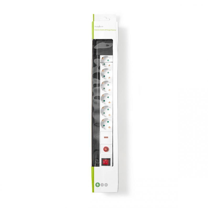 Nedis EXS630SPF1PRO elektros tinklo ilgintuvas 3 m 6 AC išvestis(ys / čių) Vidaus Juoda, Balta – 2