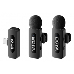 BOYA BY-V20 (V2.0) Melns Piespraužams mikrofons