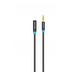 Vention Cotton Braided 3.5mm Audio Extension Cable 1.5M Black Metal Type