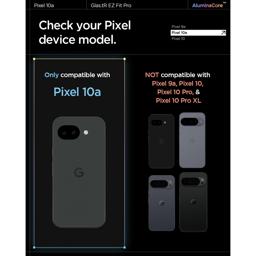 Spigen GLAS.tR EZ Fit Pro Pixel 10a Screen Protector – 4