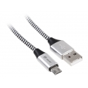 Tracer TRAKBK46928 USB-kaabel USB 2.0 1 m USB A Micro-USB B Must, Hõbe