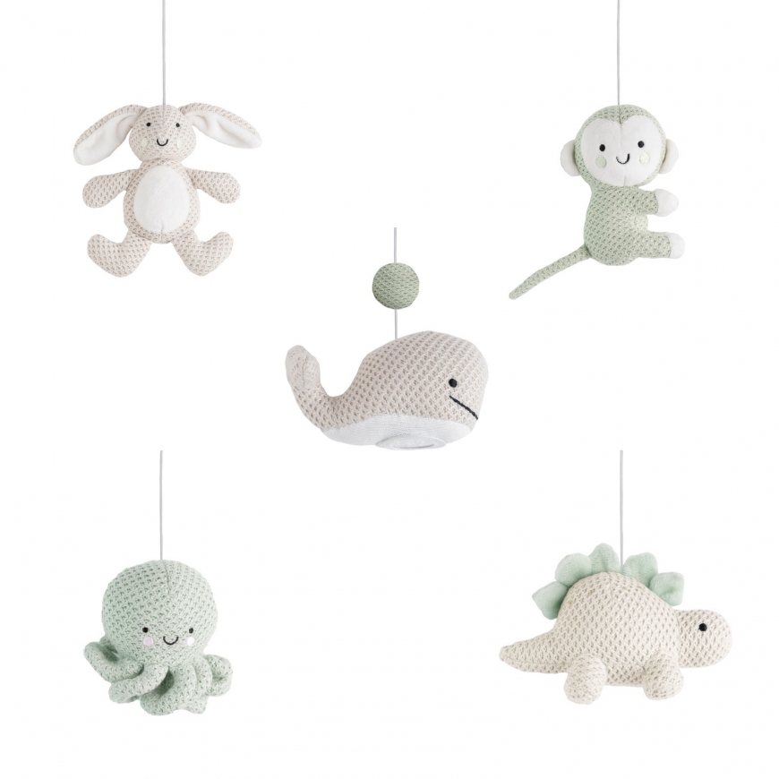 Baby's Only Musical mobile Animals laurel green/warm linen – 2