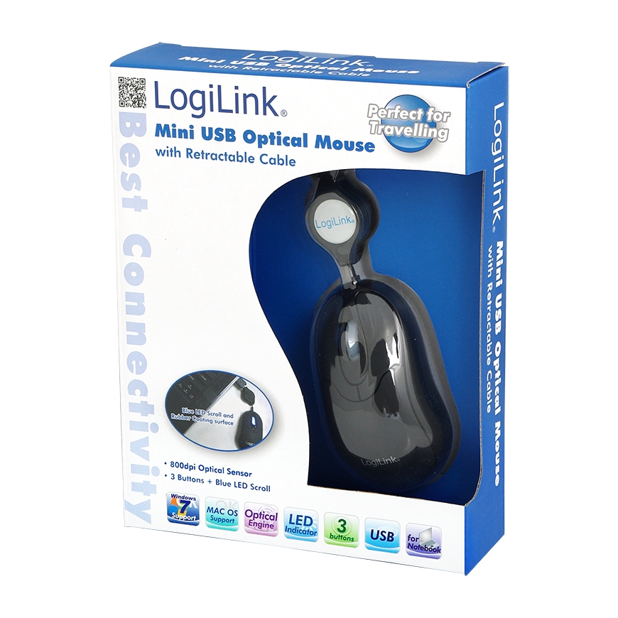LogiLink ID0016 hiir Kontor Mõlemakäeline USB tüüp A Optiline 800 DPI – 2