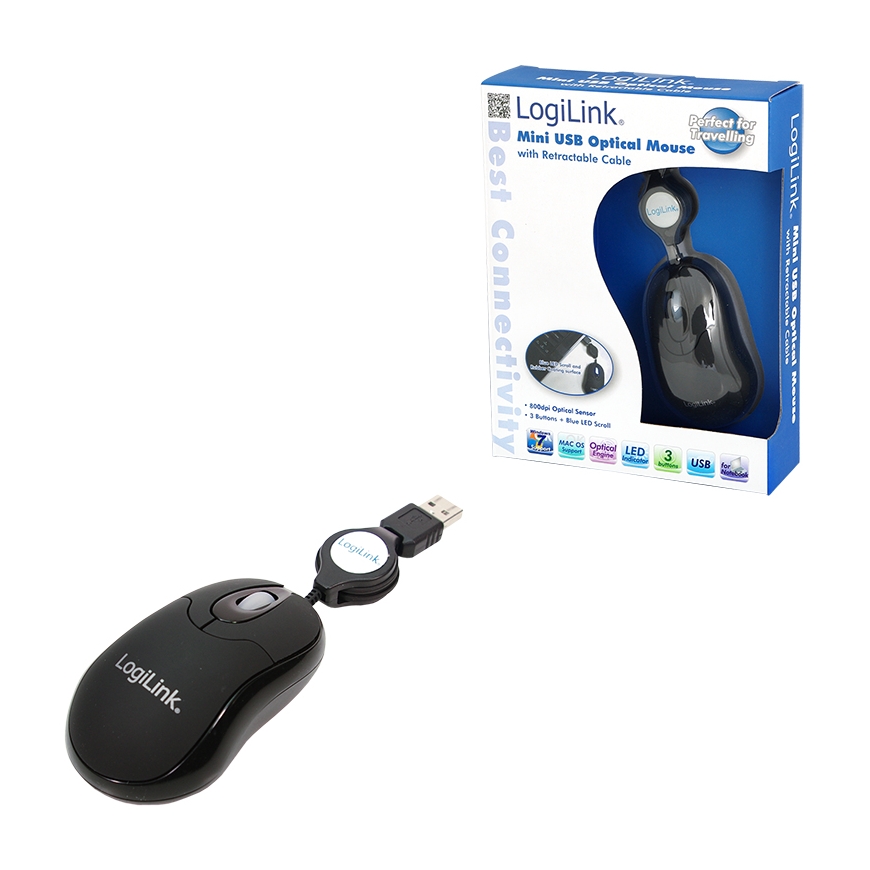 LogiLink ID0016 hiir Kontor Mõlemakäeline USB tüüp A Optiline 800 DPI – 3