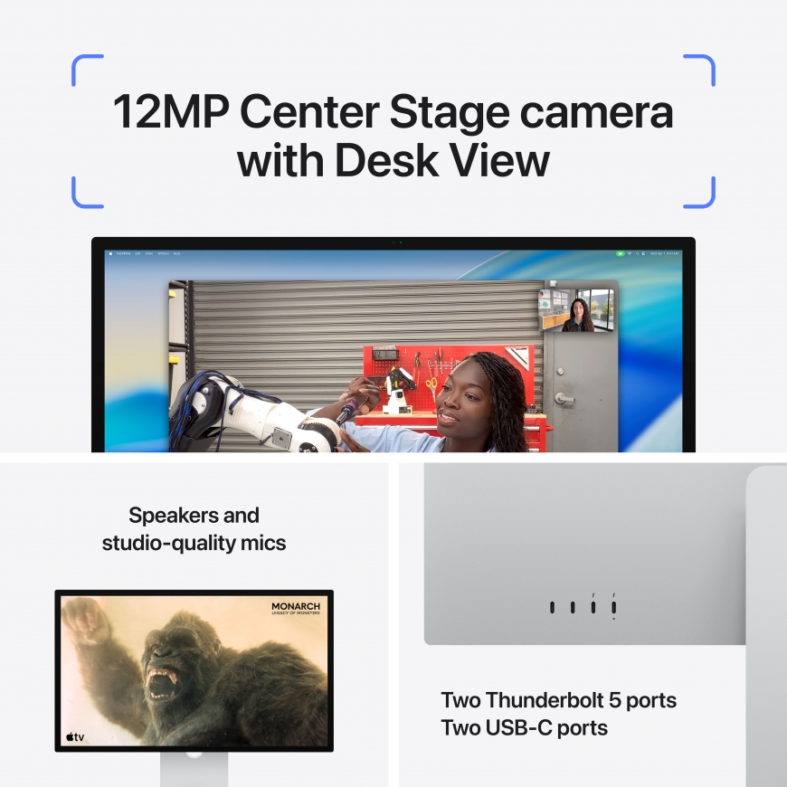 Apple Studio Display монитор для ПК 68,6 cm (27") 5120 x 2880 пикселей 5K Ultra HD LED Серебристый – 4
