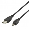 Deltaco 140007 USB кабель USB 2.0 1 m USB A USB A/Mini-USB B Черный
