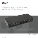 CLUB3D DisplayPort/HDMI KVM Switch/Dock 4K60Hz For USB Type-C inputs CLUB3D DisplayPort/HDMI KVM Switch/Dock 4K60Hz For USB Type-C inputs