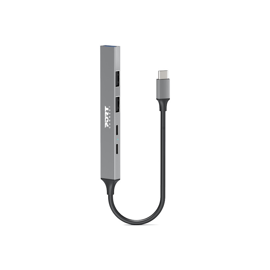 Port Designs 900163 keskitin USB Type-C 5000 Mbit/s Hopea