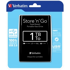 Verbatim Store 'n' Go väline kõvaketas 1 TB 5400 RPM 2.5" Must