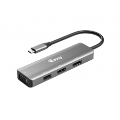 Equip 133485 USB графический адаптер 3840 x 2160 пикселей Черный, Серебристый