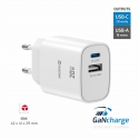 Swissten Edge GaN Tīkla Lādētājs USB-C PD 20W + USB-A 18W QC Swissten Edge GaN Tīkla Lādētājs USB-C PD 20W + USB-A 18W QC
