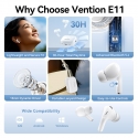 Vention Echo Lite E11 Гарнитура True Wireless Stereo (TWS) Open-ear Calls/Music USB Type-C Bluetooth Vention Echo Lite E11 Гарнитура True Wireless Stereo (TWS) Open-ear Calls/Music USB Type-C Bluetooth